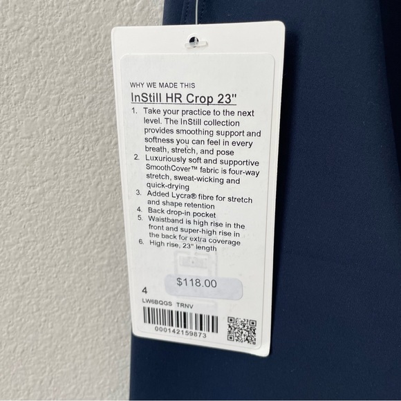 NWT Lululemon InStill High-Rise Crop 23" True Navy Size 4 - Picture 4 of 9